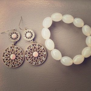 Earrings and bracelet